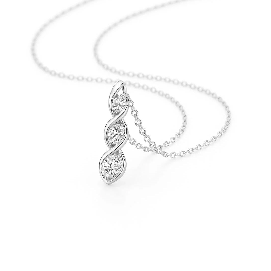 Marissa 3-Stone Moissanite Necklace