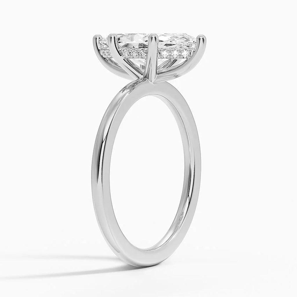 Karie Marquise-Cut Hidden Halo Moissanite Ring