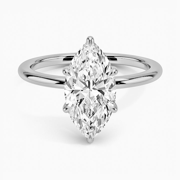 Karie Marquise-Cut Hidden Halo Moissanite Ring