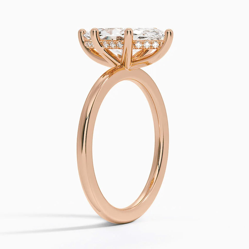 Karie Marquise-Cut Hidden Halo Lab Diamond Ring
