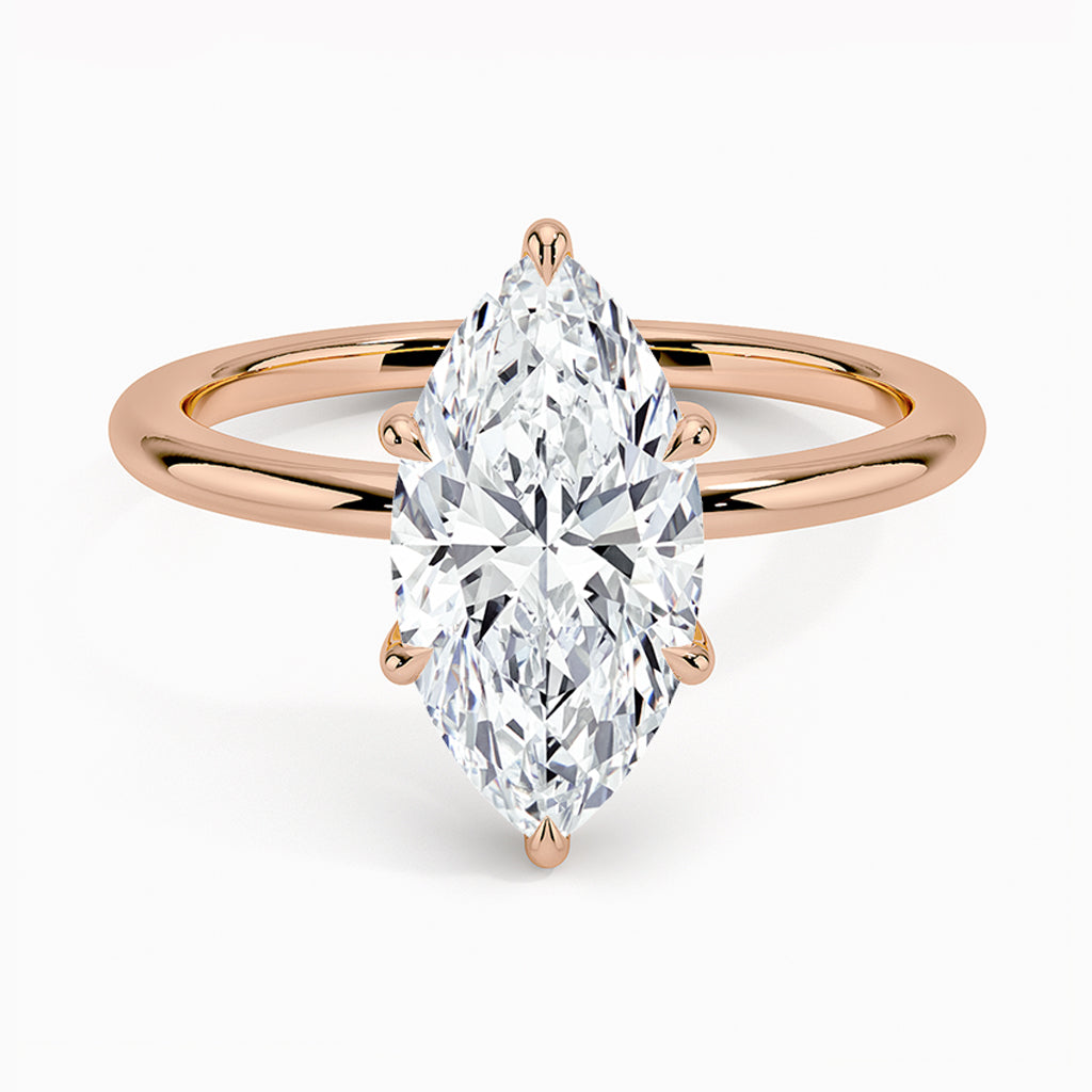 Karie Marquise-Cut Hidden Halo Moissanite Ring