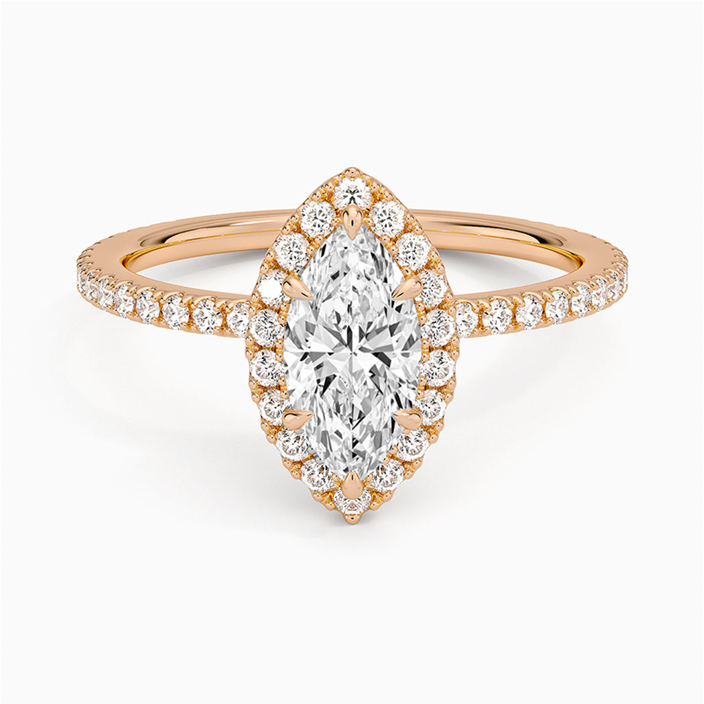 Imani Marquise-Cut Pavé Lab Diamond Halo Ring