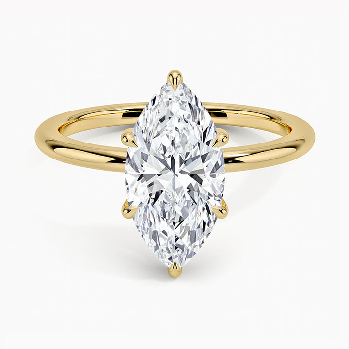 Karie Marquise-Cut Hidden Halo Lab Diamond Ring