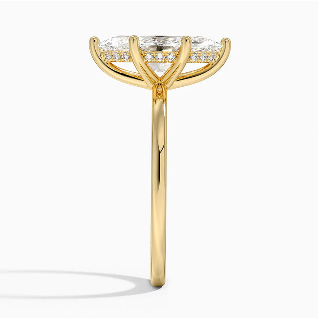 Karie Marquise-Cut Hidden Halo Lab Diamond Ring