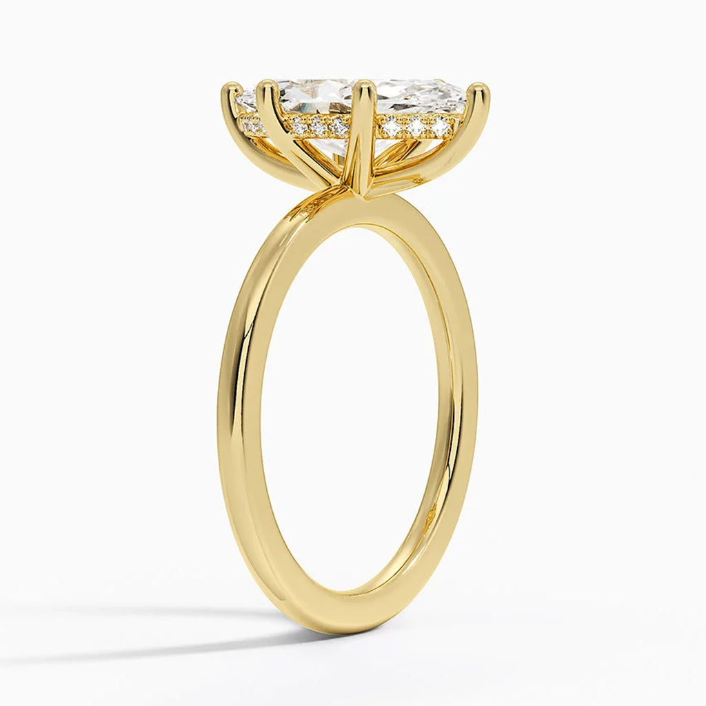 Karie Marquise-Cut Hidden Halo Lab Diamond Ring