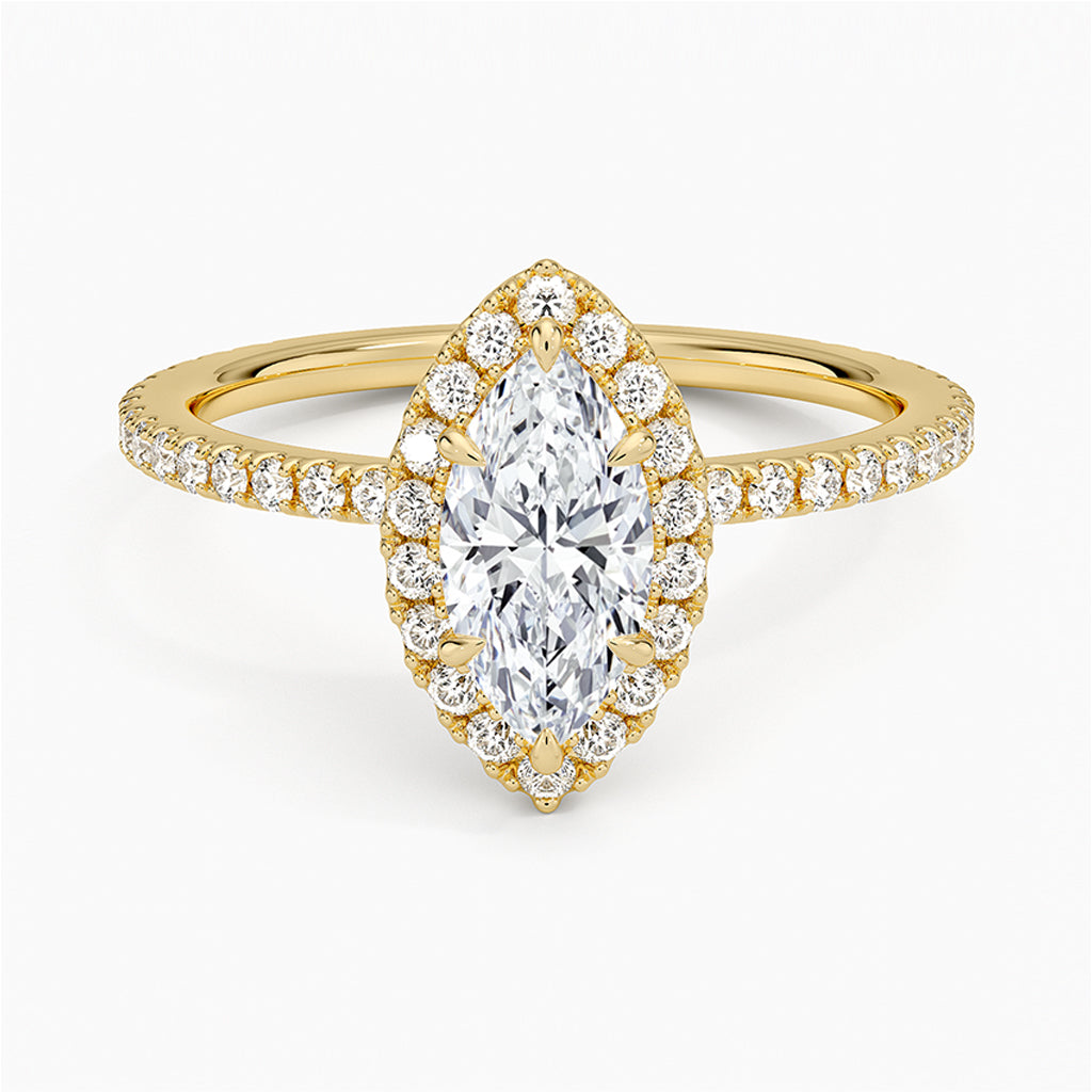 Imani Marquise-Cut Pavé Lab Diamond Halo Ring