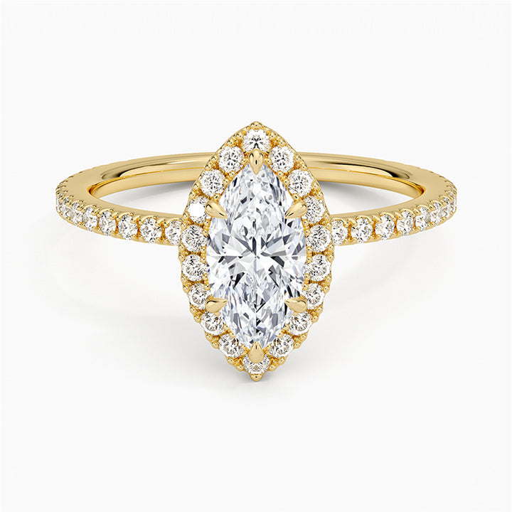 Imani Marquise-Cut Pavé Lab Diamond Halo Ring