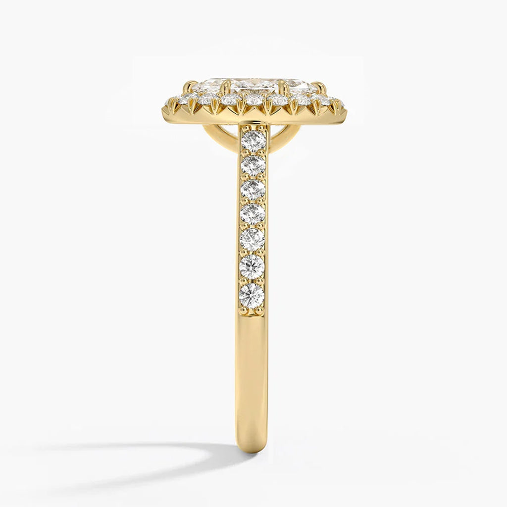 Imani Marquise-Cut Pavé Lab Diamond Halo Ring