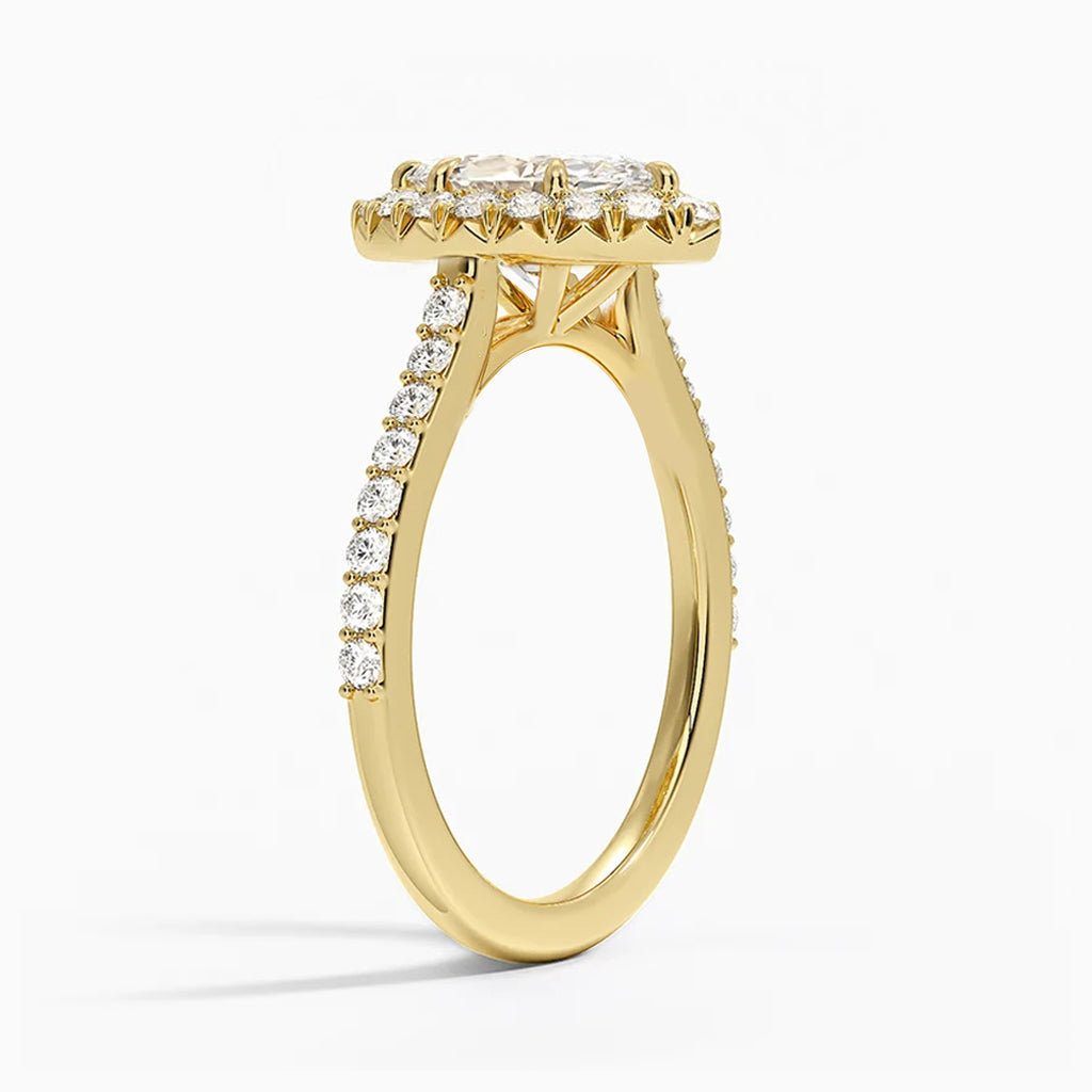 Imani Marquise-Cut Pavé Lab Diamond Halo Ring