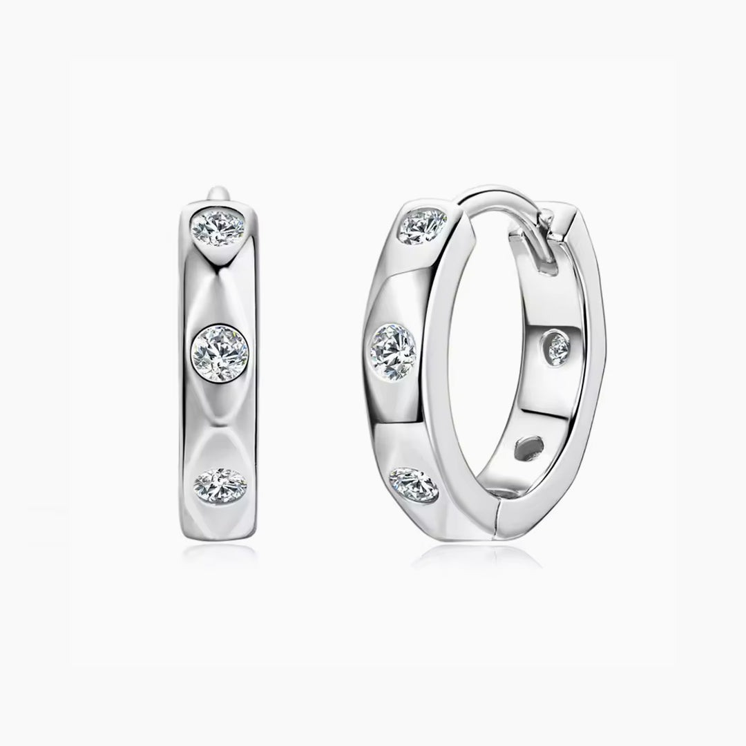 Mimi 5 Stone Moissanite Hoop Earrings