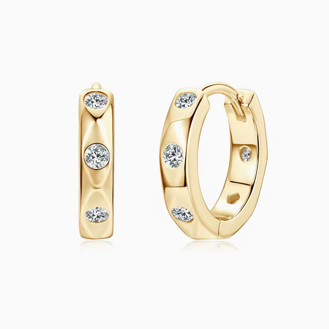 Mimi 5 Stone Moissanite Hoop Earrings