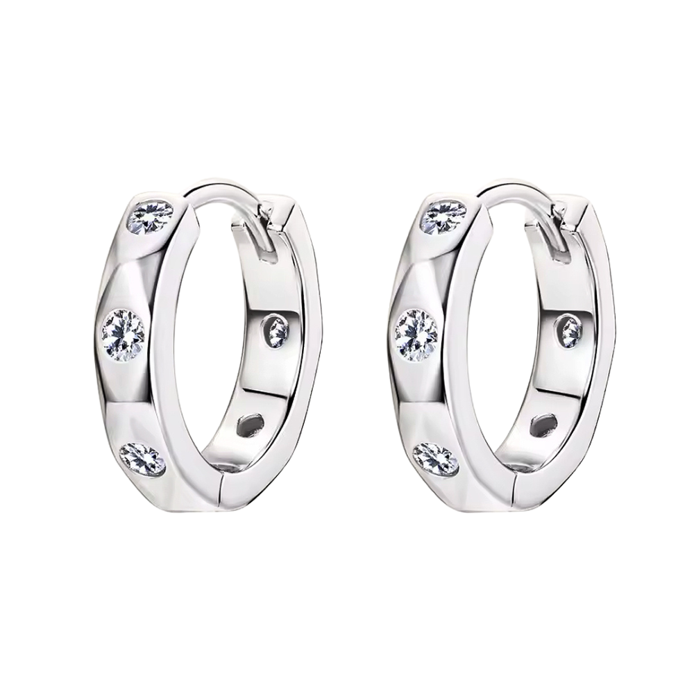 Mimi 5 Stone Moissanite Hoop Earrings