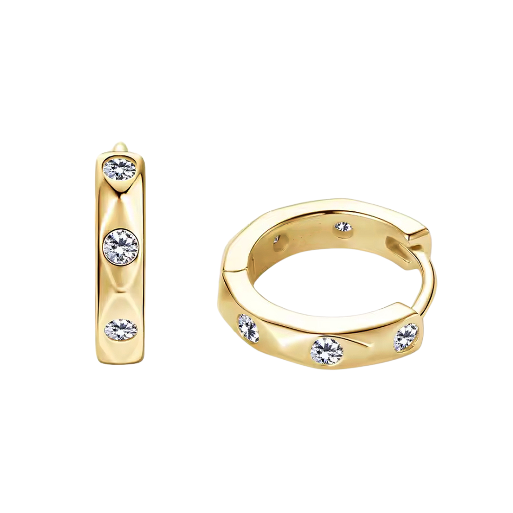 Mimi 5 Stone Moissanite Hoop Earrings