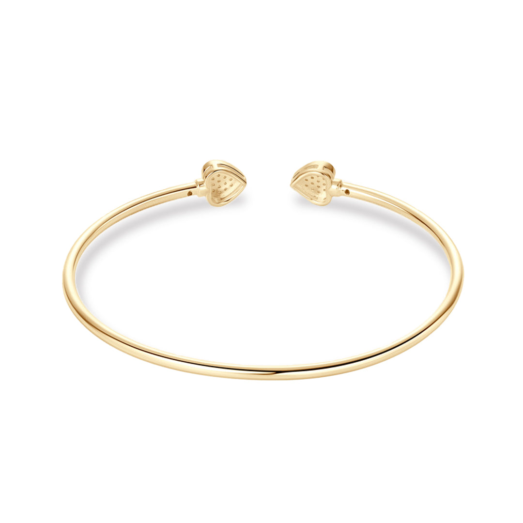 Mia Double Heart Moissanite Cuff Bracelet