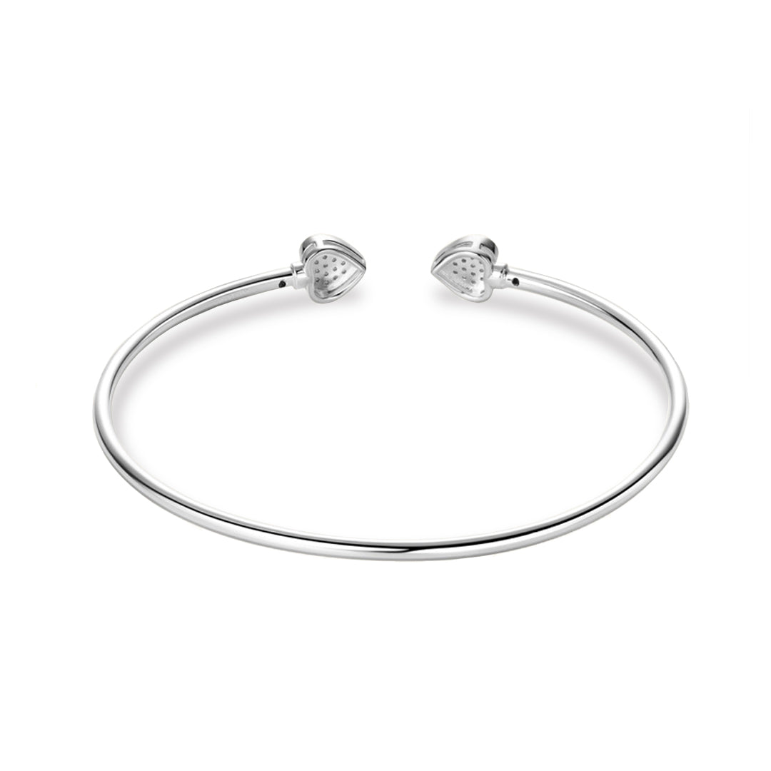 Mia Double Heart Moissanite Cuff Bracelet