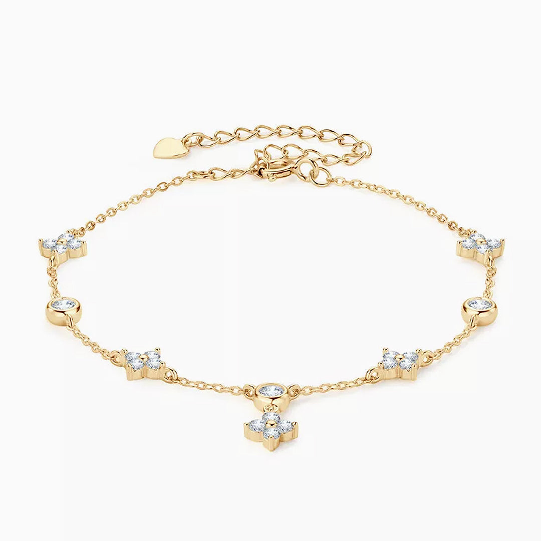 Yuna 4-Leaf Clover Moissanite Bracelet