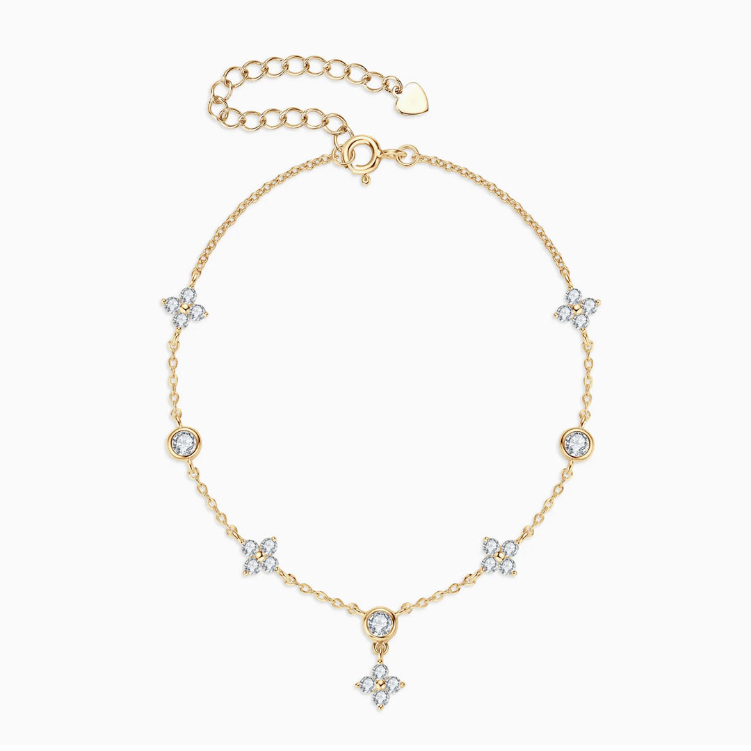 Yuna 4-Leaf Clover Moissanite Bracelet