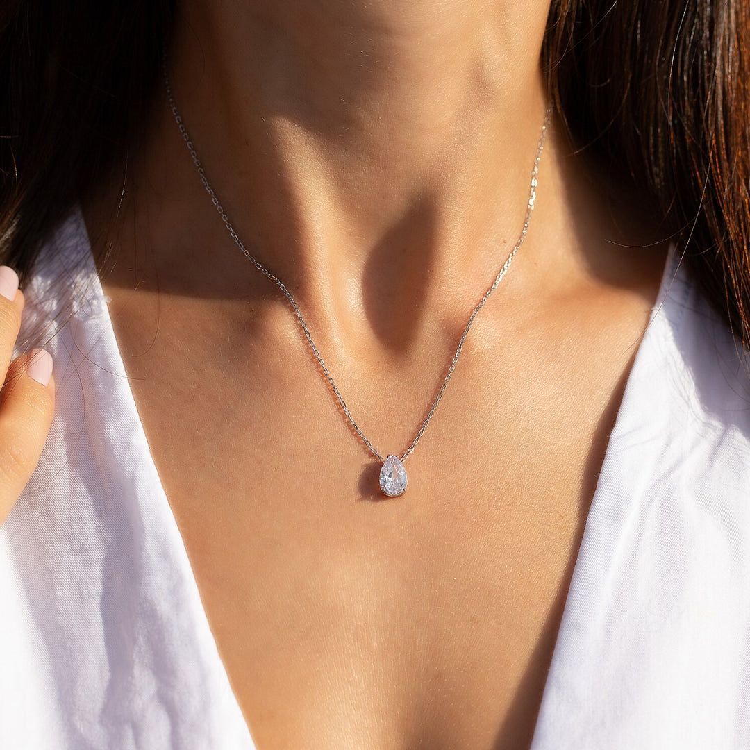 Elysian Pear-Cut Moissanite Solitaire Pendant