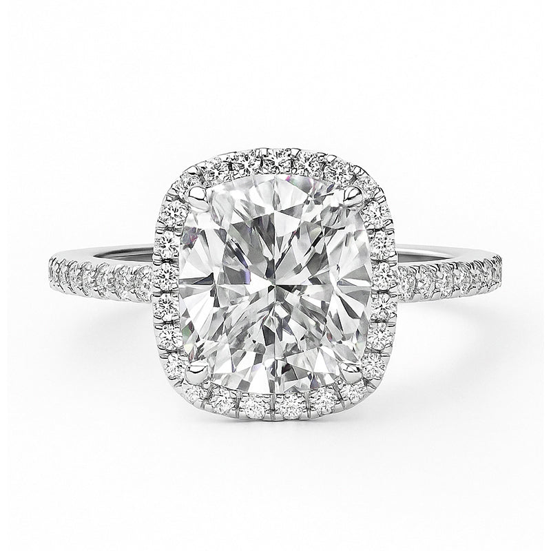 Monroe Cushion-Cut Moissanite Halo Ring