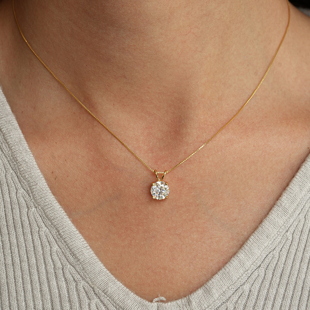 Mya Round-Cut Solitaire Moissanite Necklace