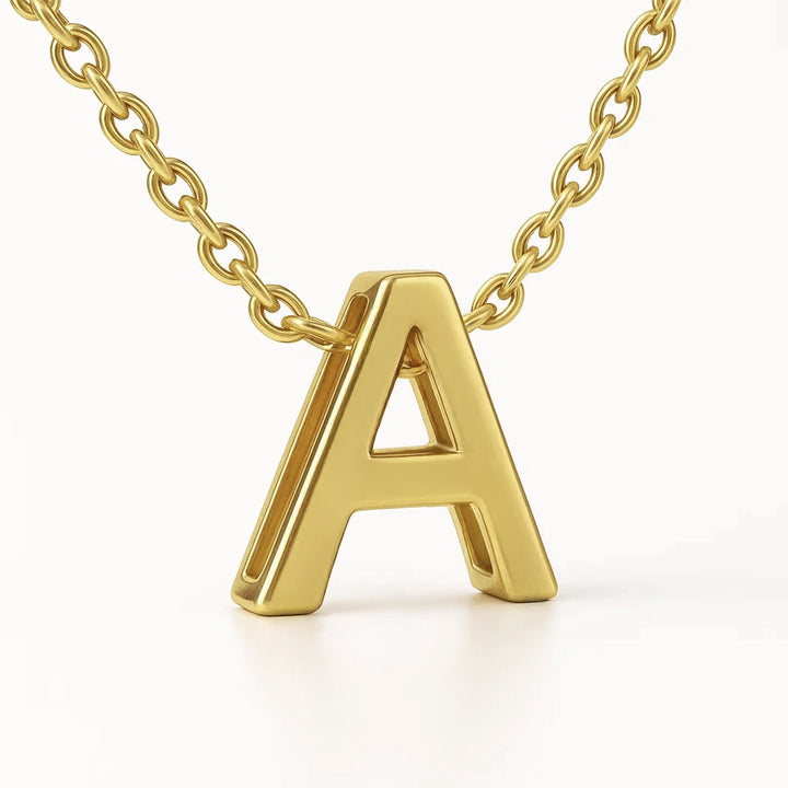 Minimalist Initial Letter A to Z Pendant and Necklace
