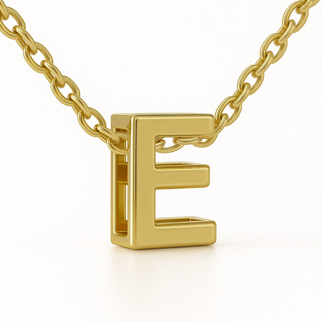 Minimalist Initial Letter A to Z Pendant and Necklace