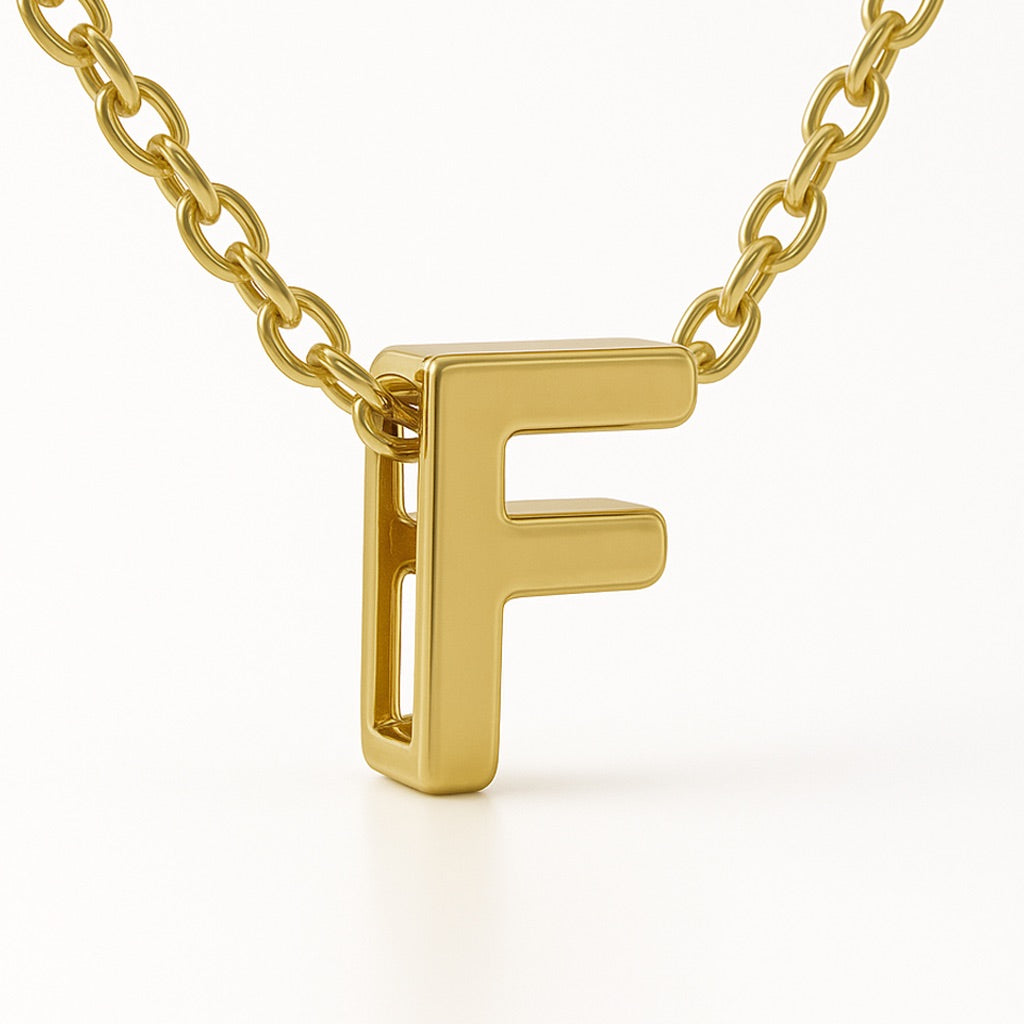 Minimalist Initial Letter A to Z Pendant and Necklace