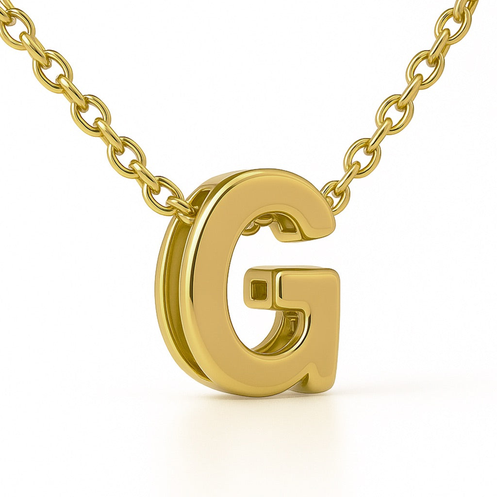 Minimalist Initial Letter A to Z Pendant and Necklace