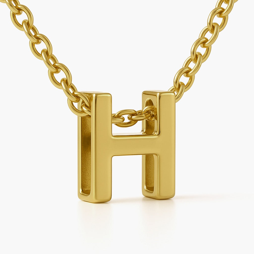 Minimalist Initial Letter A to Z Pendant and Necklace