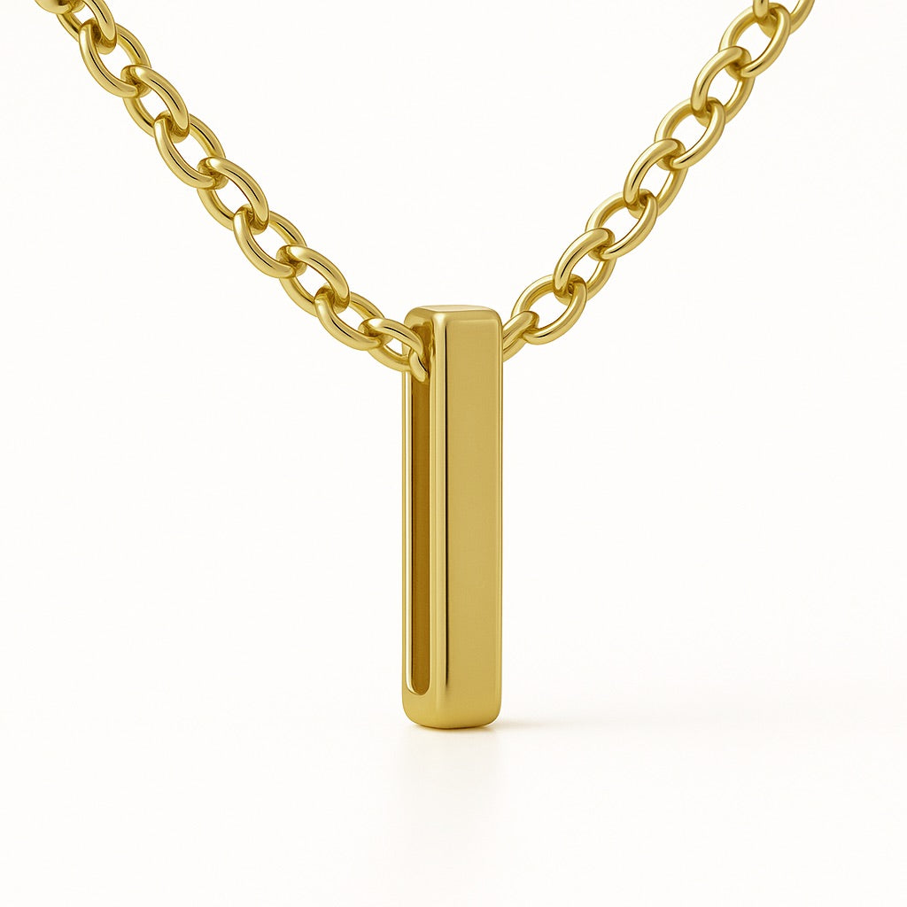 Minimalist Initial Letter A to Z Pendant and Necklace