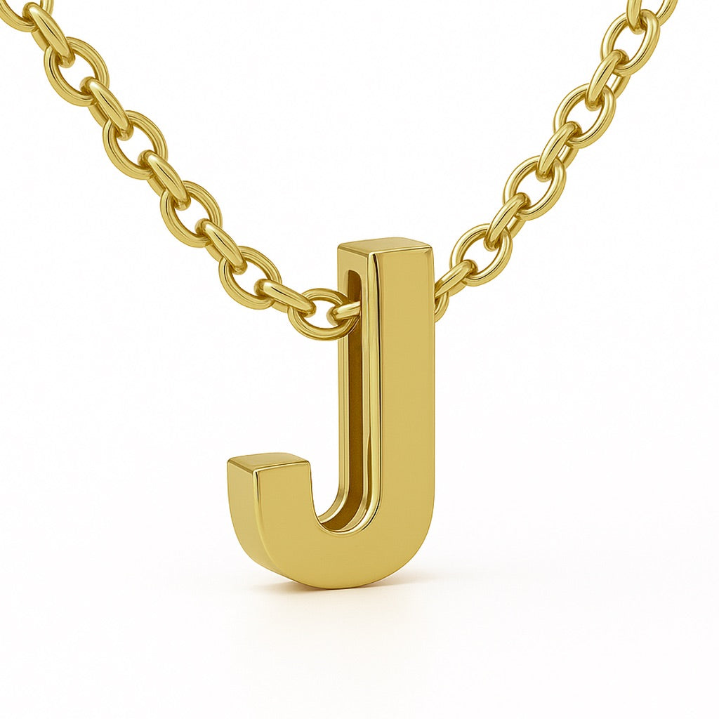 Minimalist Initial Letter A to Z Pendant and Necklace