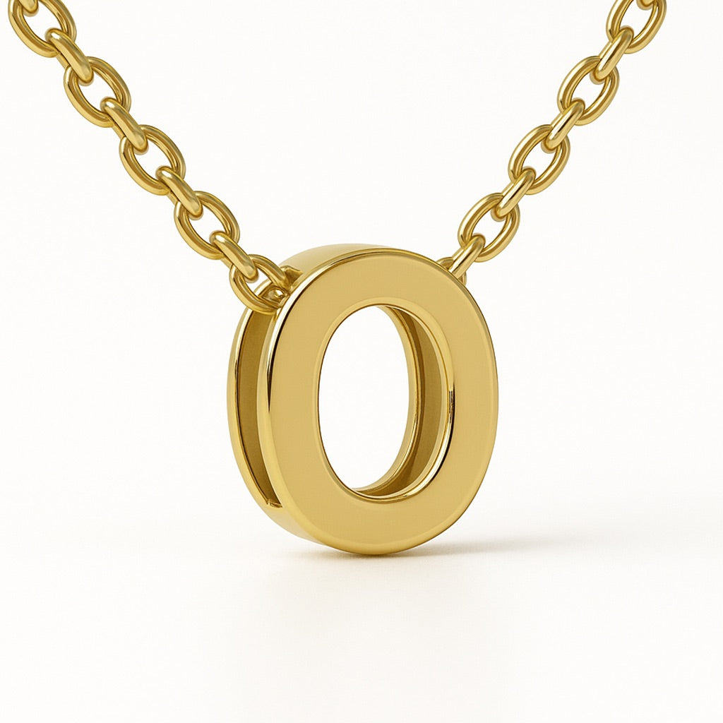 Minimalist Initial Letter A to Z Pendant and Necklace