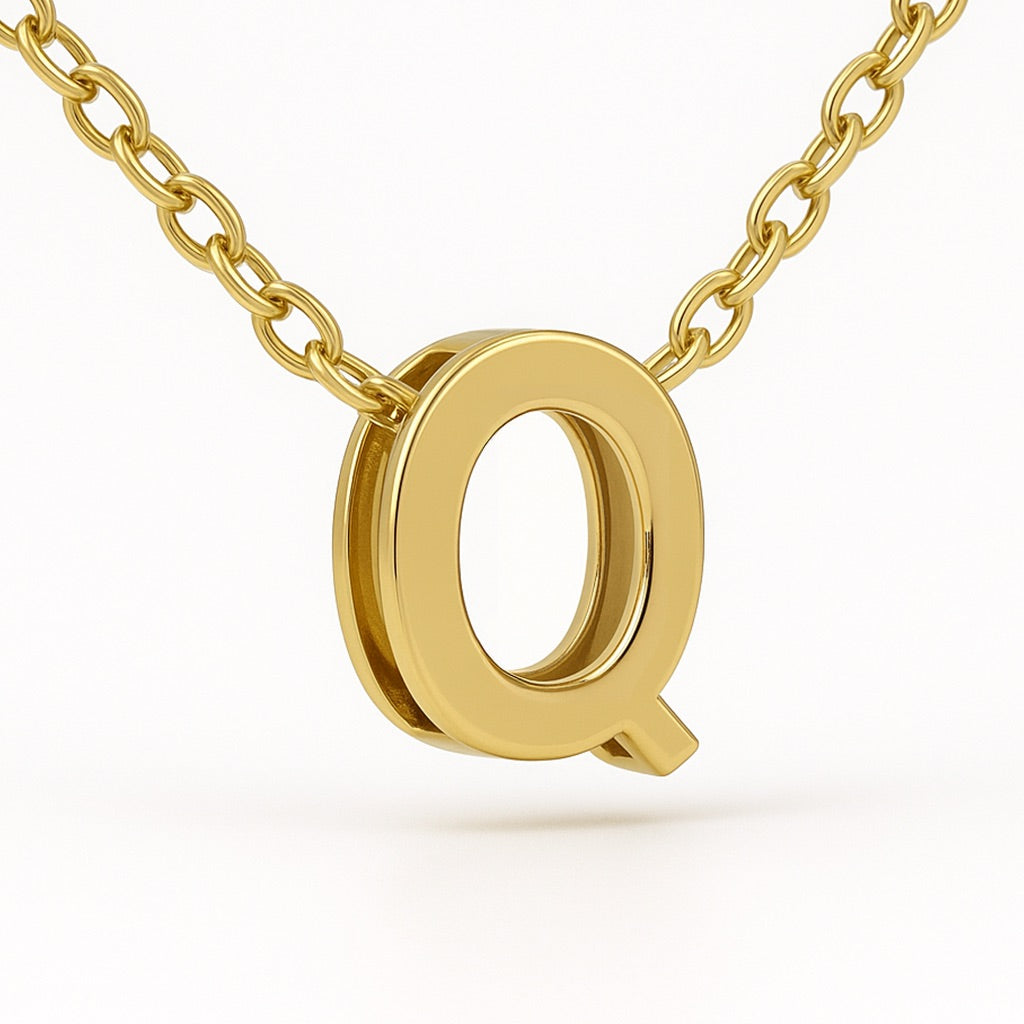 Minimalist Initial Letter A to Z Pendant and Necklace