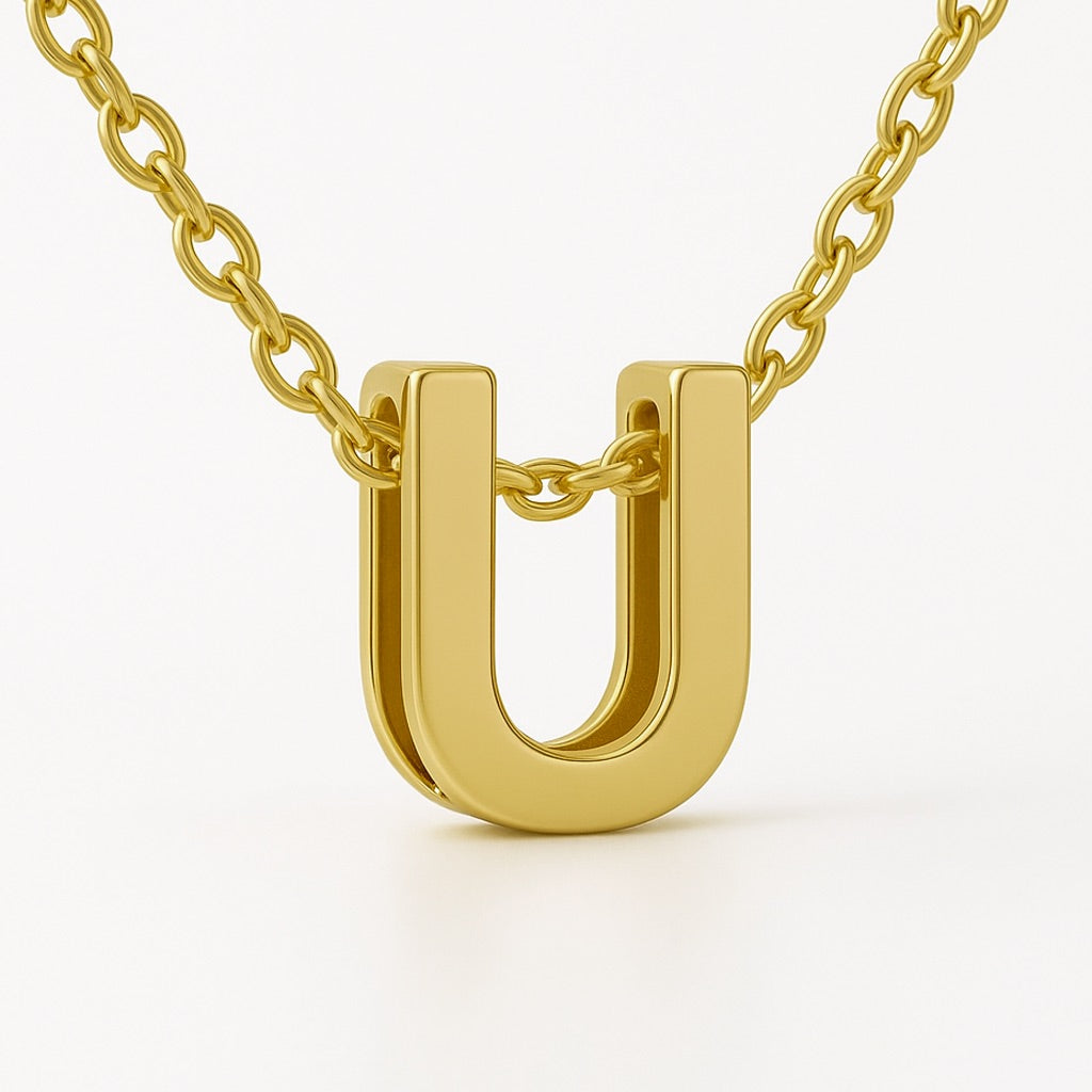 Minimalist Initial Letter A to Z Pendant and Necklace