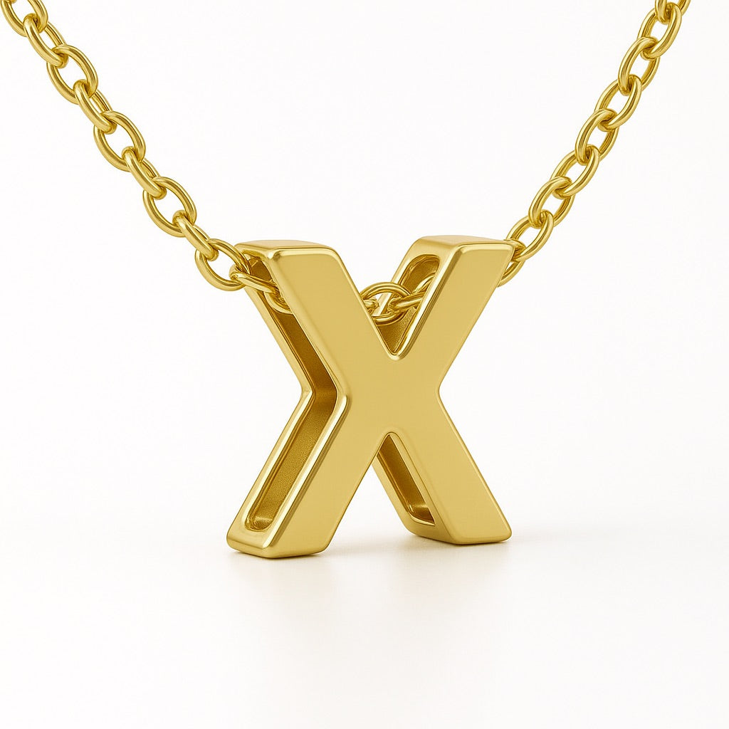 Minimalist Initial Letter A to Z Pendant and Necklace