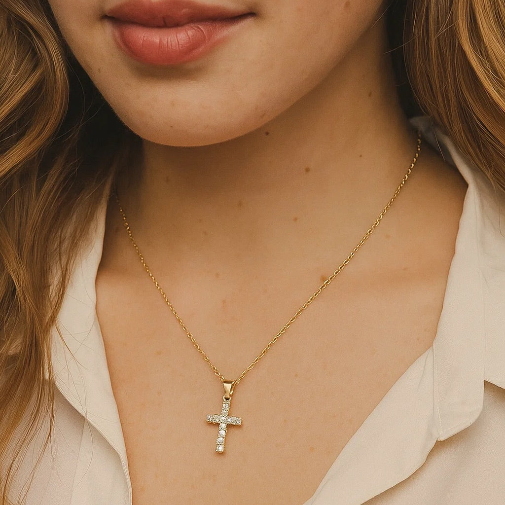 Abigail Adore Cross Moissanite Necklace