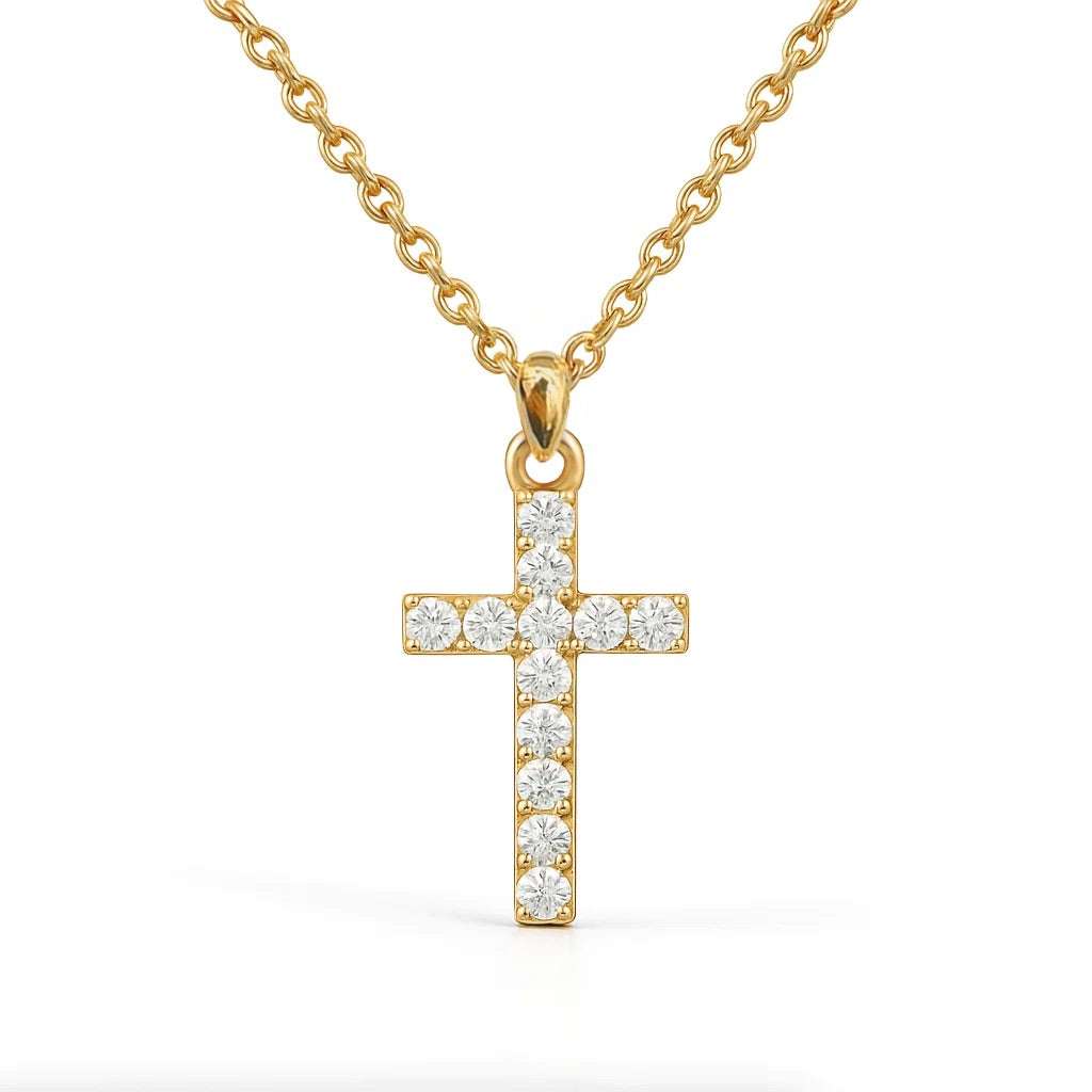 Abigail Adore Cross Moissanite Necklace