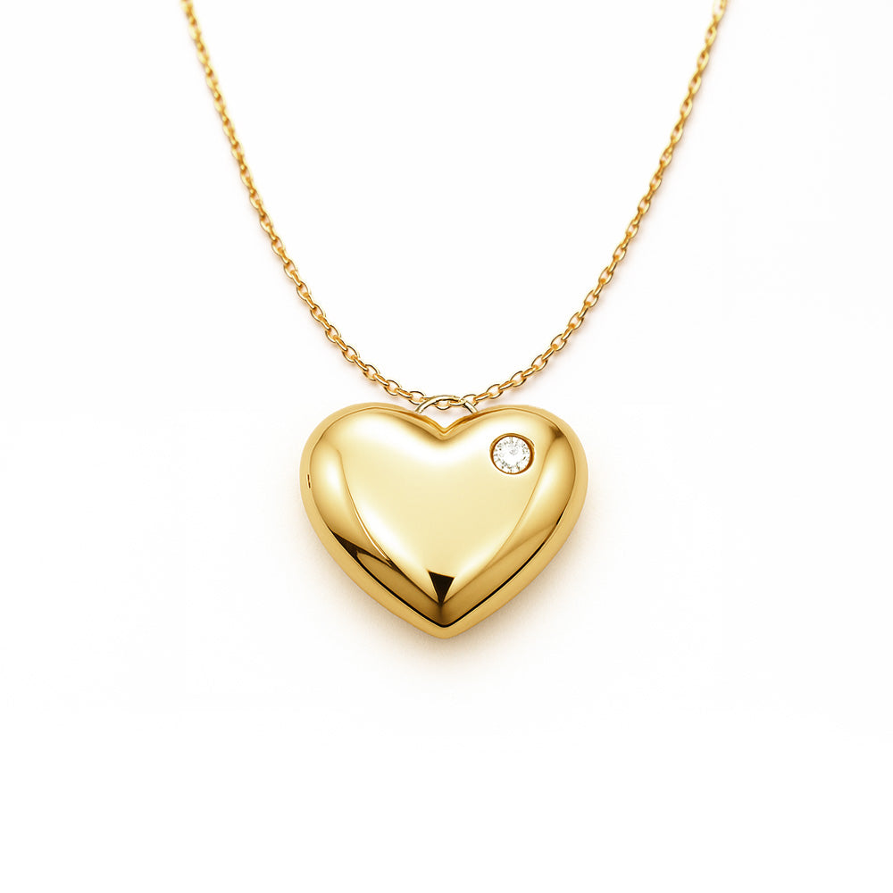Ema Heart Locket Moissanite Necklace