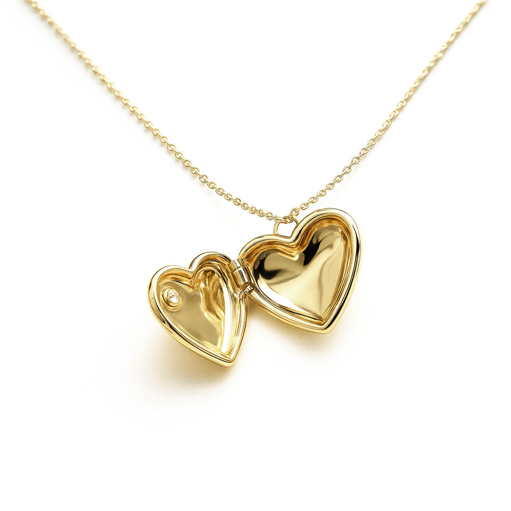 Ema Heart Locket Moissanite Necklace