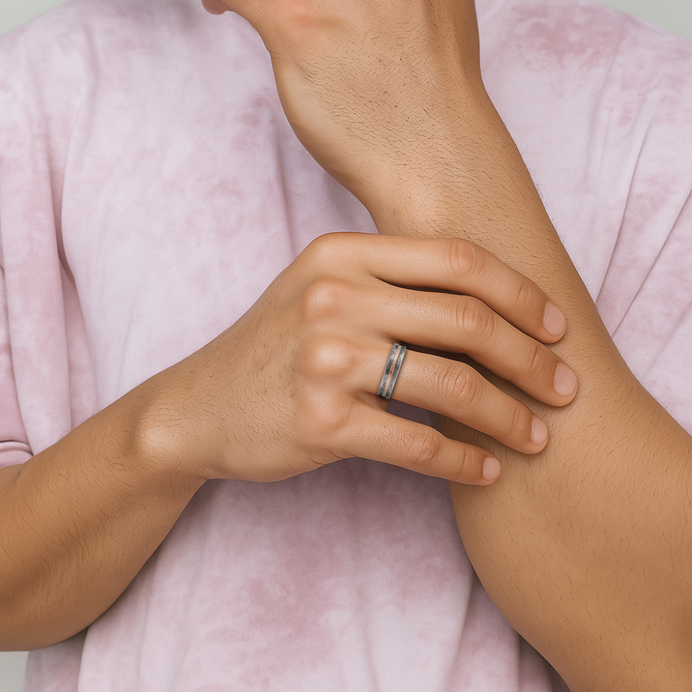 The Opal Walk Tungsten Ring For Men