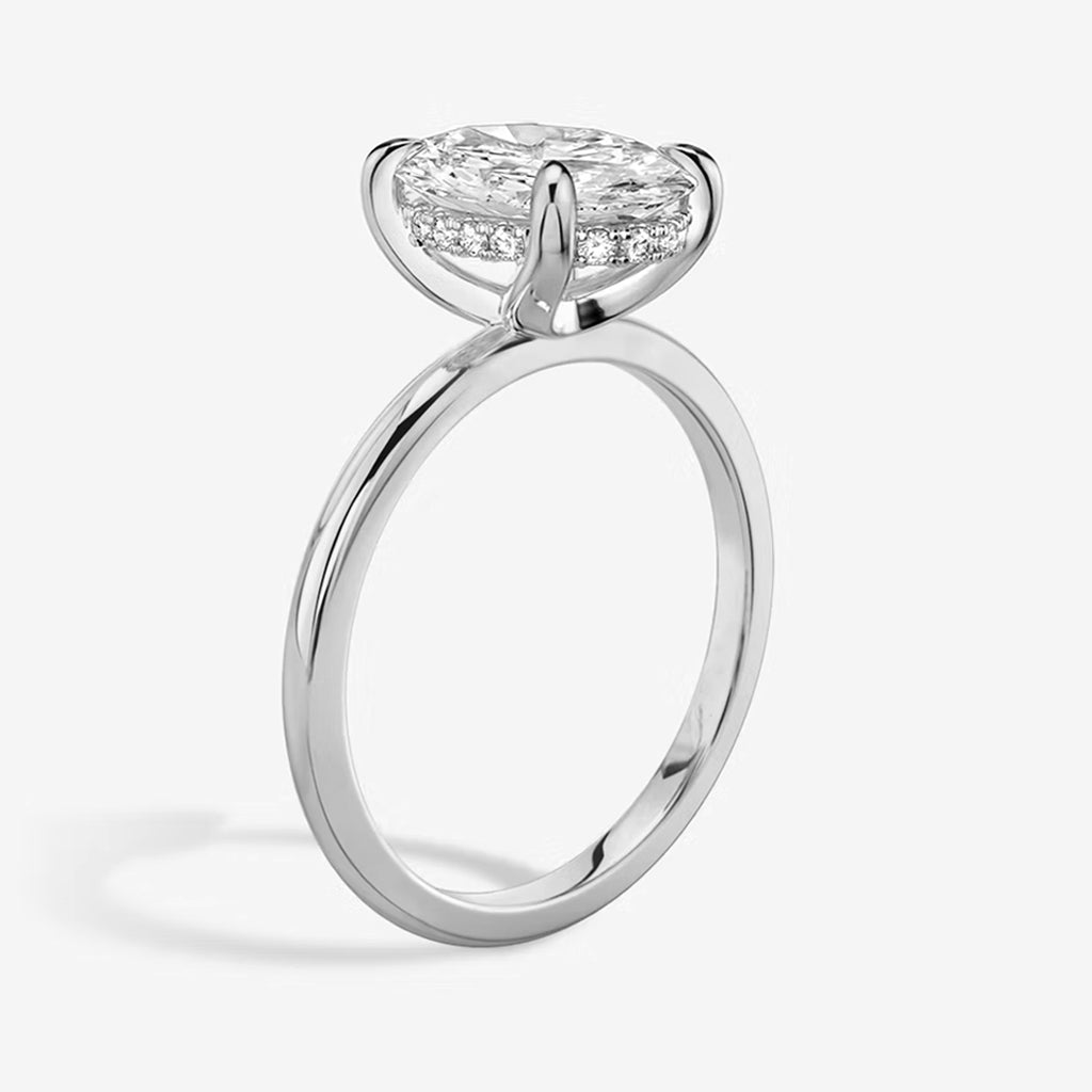 Elle Oval-Cut Hidden Halo Lab Diamond Ring