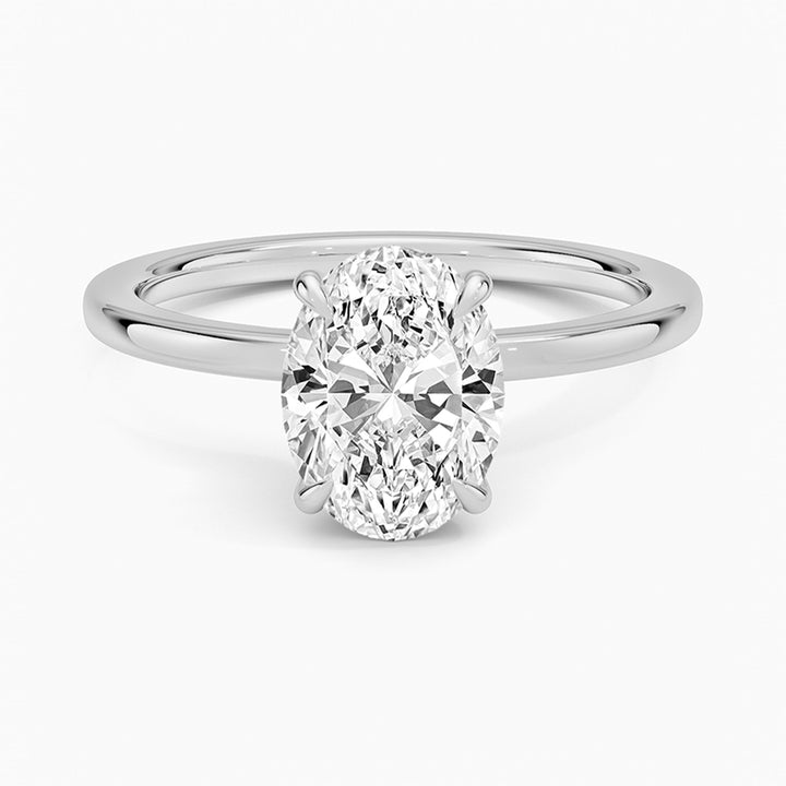 Elle Oval-Cut Hidden Halo Moissanite Ring