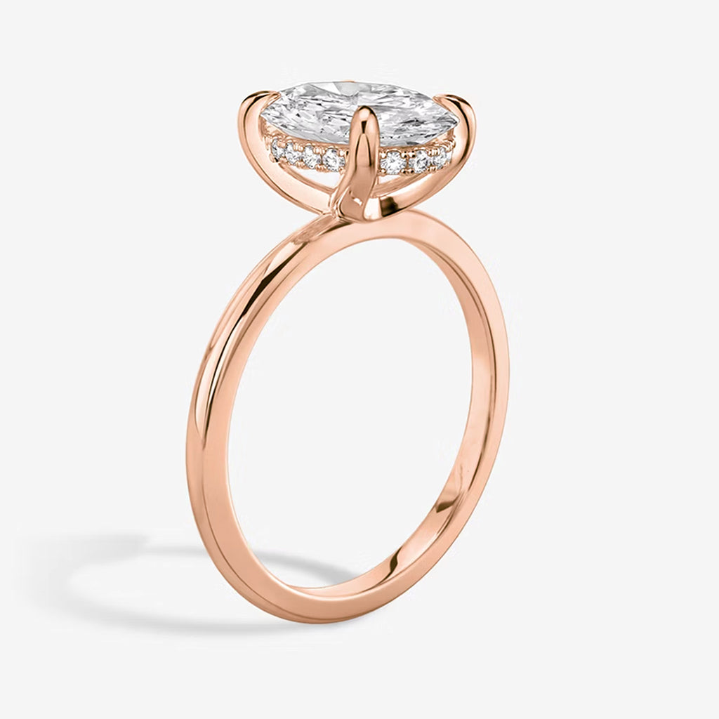 Elle Oval-Cut Hidden Halo Moissanite Ring