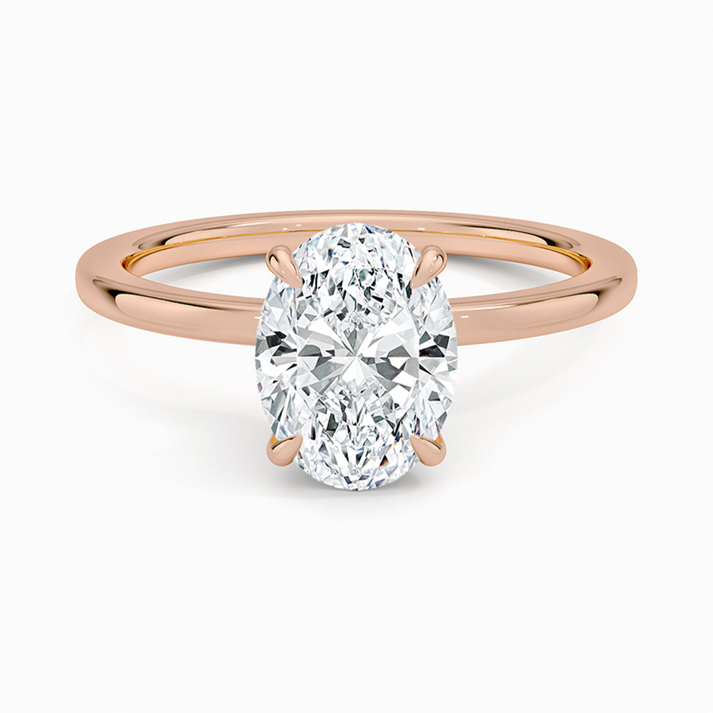 Elle Oval-Cut Hidden Halo Lab Diamond Ring