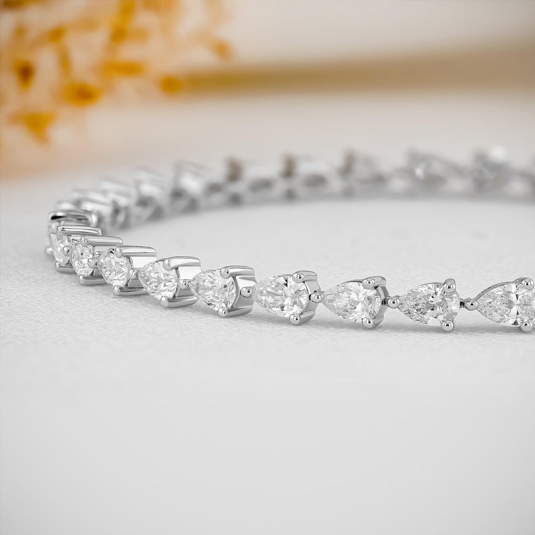 Elysian Pear-Cut Moissanite Tennis Bracelet