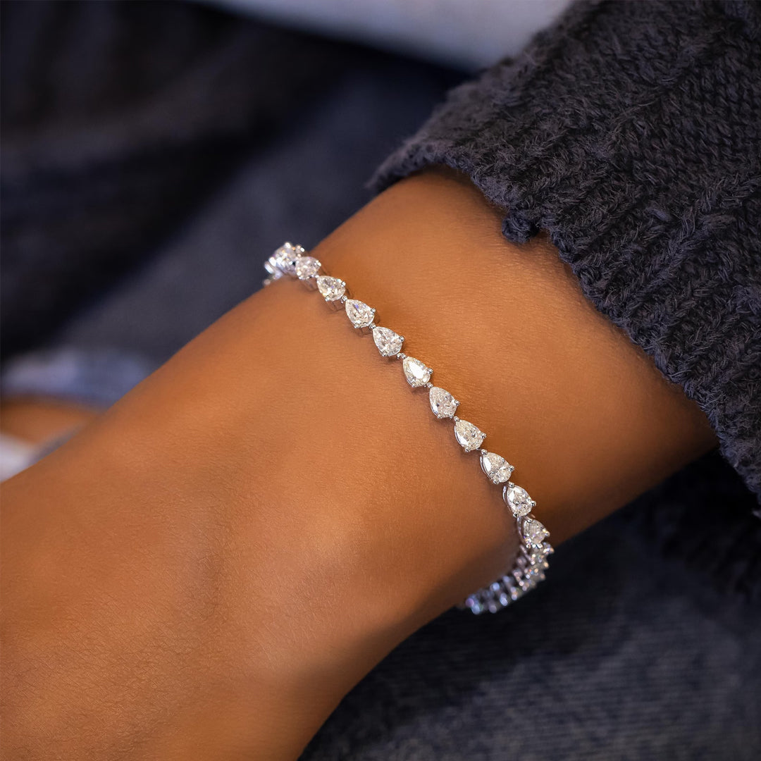 Elysian Pear-Cut Moissanite Tennis Bracelet