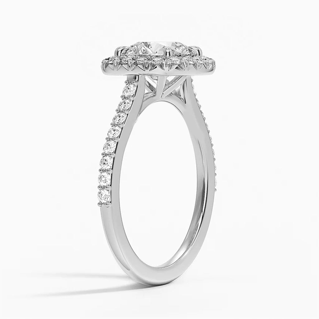 Josie Pear-Cut Pavé Moissanite Halo Ring