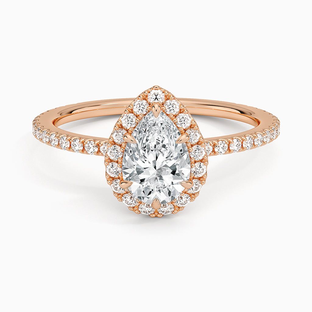Josie Pear-Cut Pavé Moissanite Halo Ring