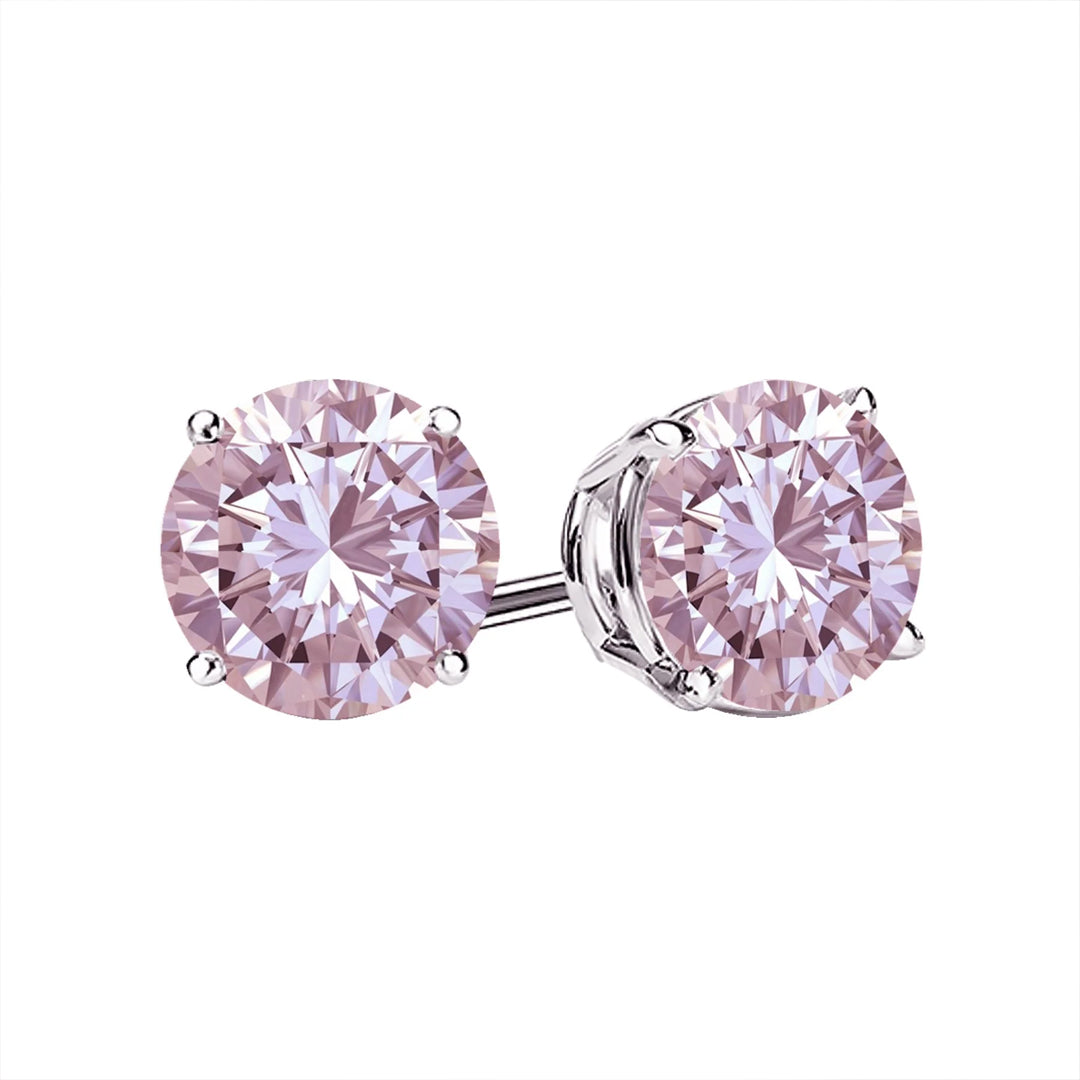 Pink Moissanite Stud earrings