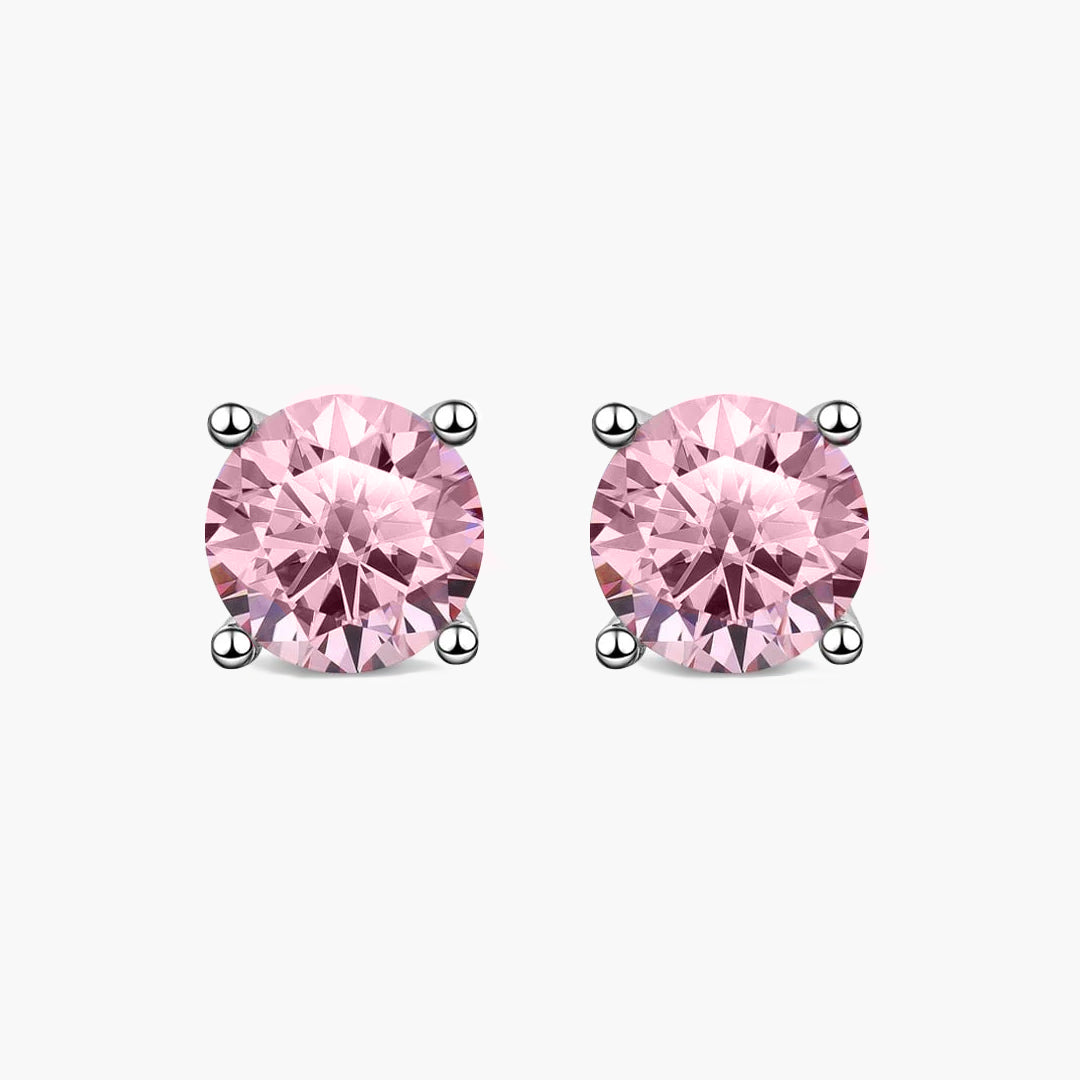 Rosavelle Pink Moissanite Stud Earrings